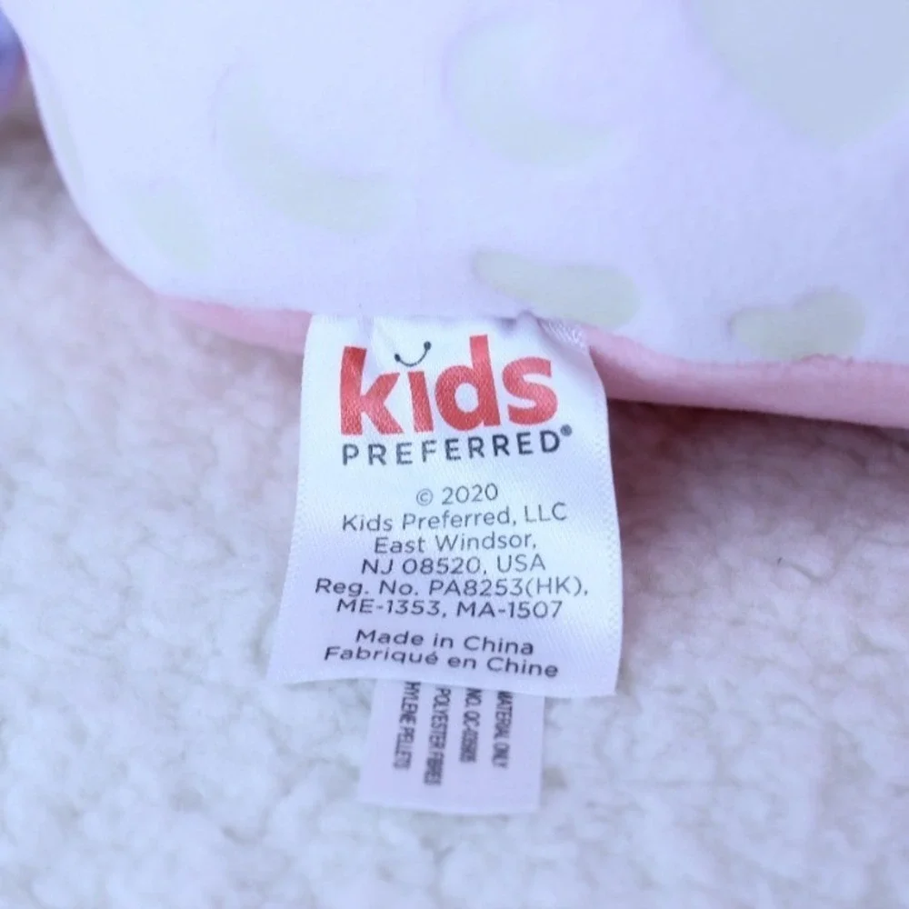Pink Unicorn‎ Pillow Plush Stuffed Animal Rainbow Silver Horns Hearts